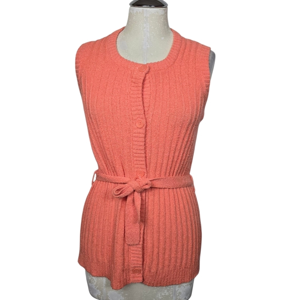 Vintage Sears Button Down Sleeveless Sweater Top M